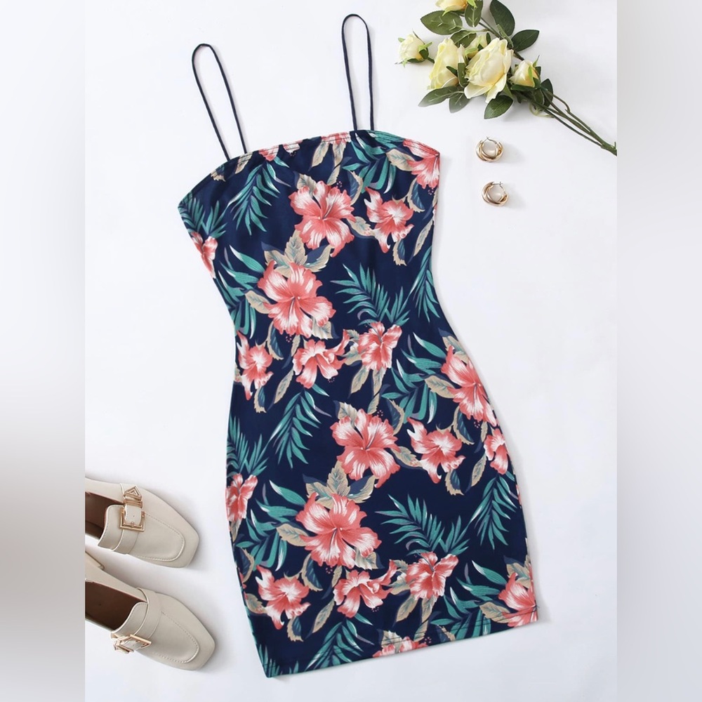 Shein Tropical Bodycon Dress
